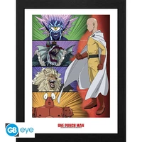 One punch man - tirage encadré "échelle des méchants" (30x40 cm)