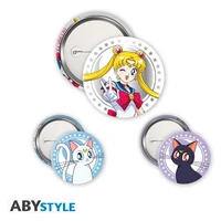 Sailor moon - pack de badges - sailor moon, luna & artemis