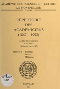 Répertoire des Académiciens (1847-1992)