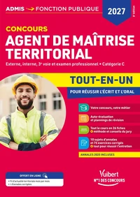 Concours Agent de maîtrise territorial externe, interne, 3e voie, examen professionnel, catégorie C