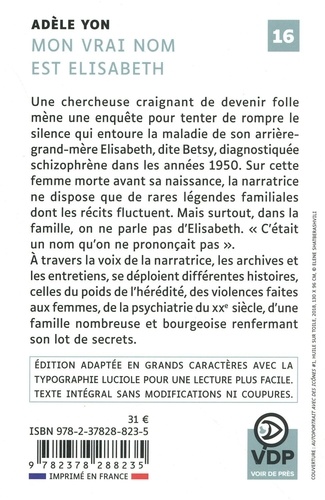 Mon vrai nom est Elisabeth Edition en gros caractères