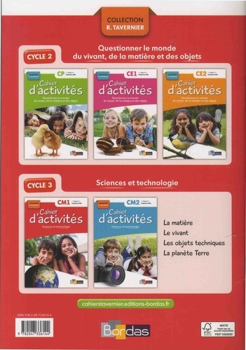 Sciences et technologie CM1 Cycle 3 Collection R. Tavernier. Cahier d'activités  Edition 2018