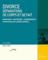 Adeline Daste - Divorce - Séparations de corps et de fait.