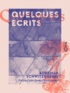 Adhémar Schwitzguebel et James Guillaume - Quelques écrits.