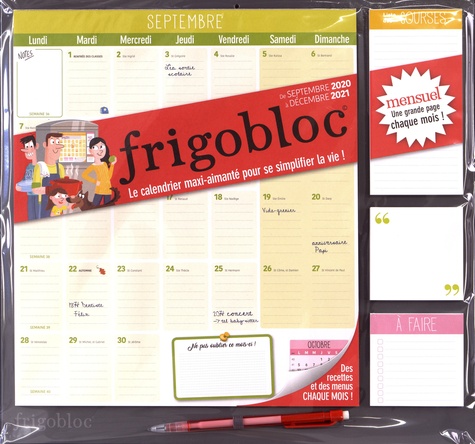 Adrien Siroy - Frigobloc Mensuel - Le calendrier maxi-aimanté pour se simplifier la vie ! Avec un criterium.