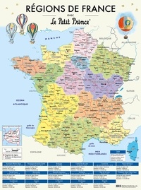  Aedis - Regions de France avec Le Petit Prince - Poster éducatif mural.