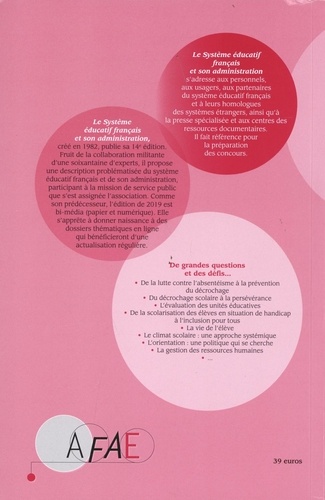 Le système éducatif français et son administration  Edition 2019