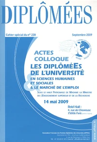 Cahier spécial du n°230 : Acte du colloque Les diplômées de l'université en sciences humaines et sociales & le marché de l'emploi