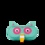 Fourre-tout Hibou turquoise