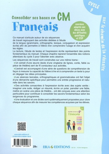 Consolider ses bases en français en CM. Exercices adaptés aux élèves avec des difficultés spécifiques et ITEP