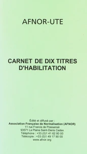 Carnet de titres d'habilitation