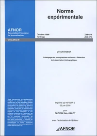 Catalogage des monographies anciennes : rédaction de la description bibliographique