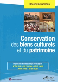 Téléchargement de livres gratuits sur amazon kindle Conservation des biens culturels et du patrimoine  - Recueil de normes in French par AFNOR