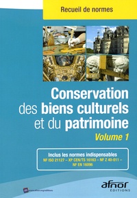  AFNOR - Conservation des biens culturels et du patrimoine - 2 volumes.