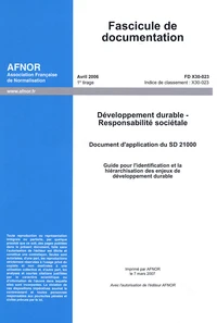 Développement durable - Responsabilité sociétale