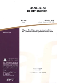 Fascicule de documentation FD ISO/TR 10013