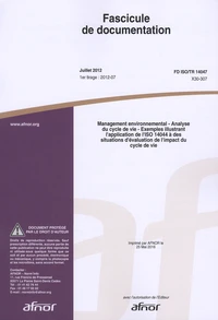 Fascicule de documentation FD ISO/TR 14047 Management environnemental