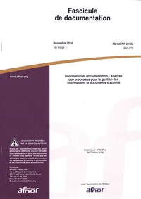 Fascicule de documentation FD ISO/TR 26122 Information et documentation