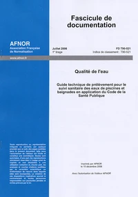 Fascicule de documentation FD T90-521 Qualité de l'eau