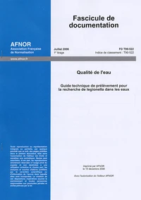 Fascicule de documentation FD T90-522 Qualité de l'eau