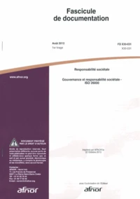 Fascicule de documentation FD X30-031 Responsabilité sociétale