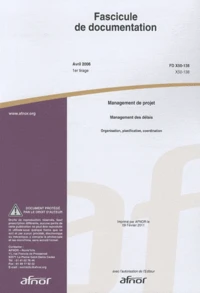Fascicule de documentation FD X50-138 Management de projet