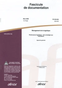 Fascicule de documentation FD X50-605 Management de la logistique