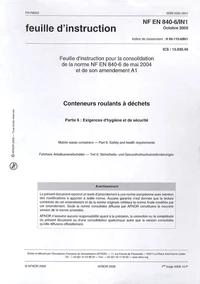 Feuille d'instruction NF EN 840-6/IN1 Conteneurs roulants à déchets