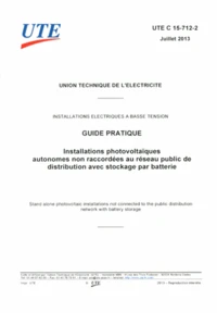 Installations photovoltaïques autonomes non raccordées au réseau public dedistribution avec stockage par batterie