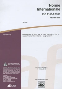 ISO 1100-1 : 1996 measurement of liquid flow in open channels part 1