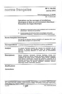 NF C 18-510 Opérations sur les ouvrages et installations électriques et dans un environnement électrique