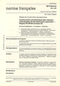 NF P 06-014, Mars 1995, Règles de construction parasismique