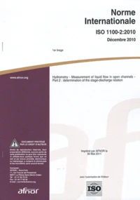 Norme internationale ISO 1100-2:2010 Hydrometry