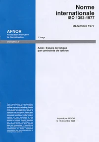 Norme internationale ISO 1352:1977 Acier