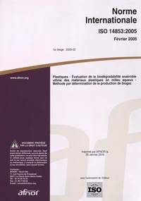 Norme internationale ISO 14853:2005 Plastiques