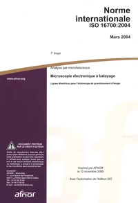 Norme internationale ISO 16700:2004 Analyse par microfaisceaux