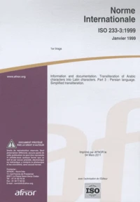 Norme internationale ISO 233-3:1999 Information and documentation