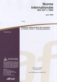 Norme internationale ISO 527-1:1993 Plastiques