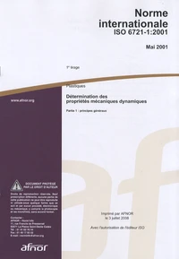 Norme internationale ISO 6721-1:2001 Plastiques