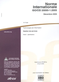 Norme internationale ISO/CEI 20000-1:2005 Technologies de linformation - Gestion de services Partie 1 : spécifications.pdf