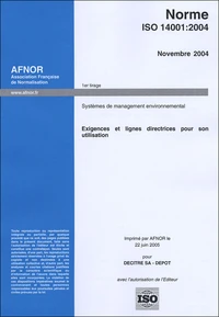 Norme ISO 14001 Systèmes de management environnemental
