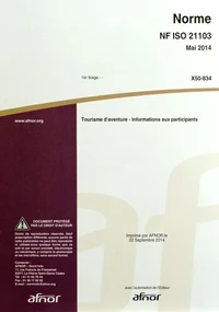 Norme ISO 21103 Tourisme d'aventure