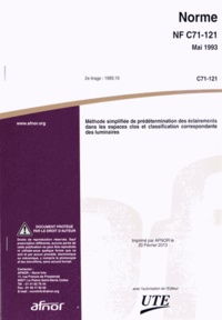 Norme NF C71-121 - Méthode simplifiée de prédétermination des éclairements dans les espaces clos et classification correspondante des luminaires.pdf