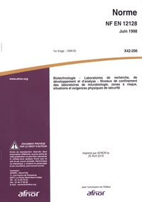 Norme NF EN 12128 Biotechnologie