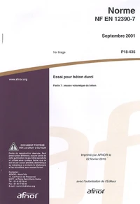 Norme NF EN 12390-7 Essai pour béton durci