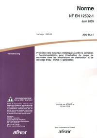 Norme NF EN 12502-1 Protection des matériaux métalliques contre la corrosion