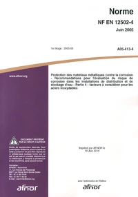 Norme NF EN 12502-4 Protection des matériaux métalliques contre la corrosion
