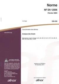 Norme NF EN 12506 Caractérisation des déchets