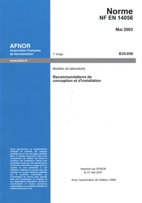 Norme NF EN 14056 Mobilier de laboratoire