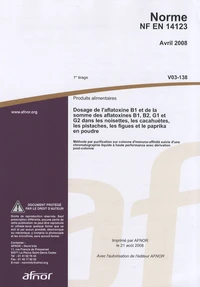 NORME NF EN 14123 Produits alimentaires